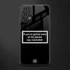 mashallah black edition back phone cover | glass case for samsung galaxy a13 4g