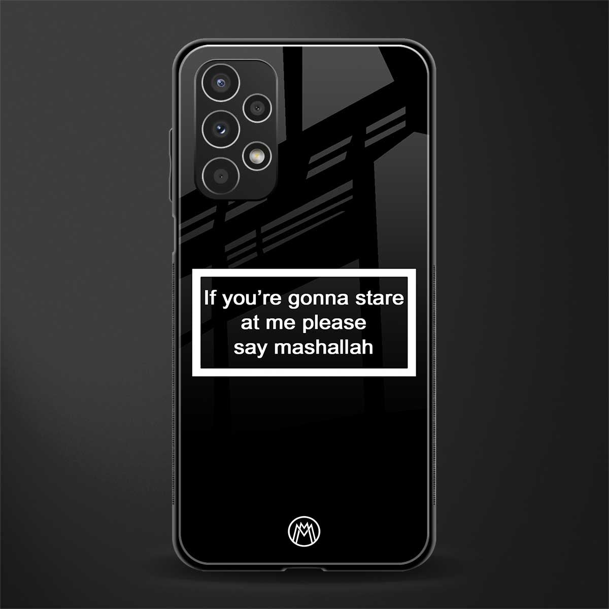 mashallah black edition back phone cover | glass case for samsung galaxy a13 4g