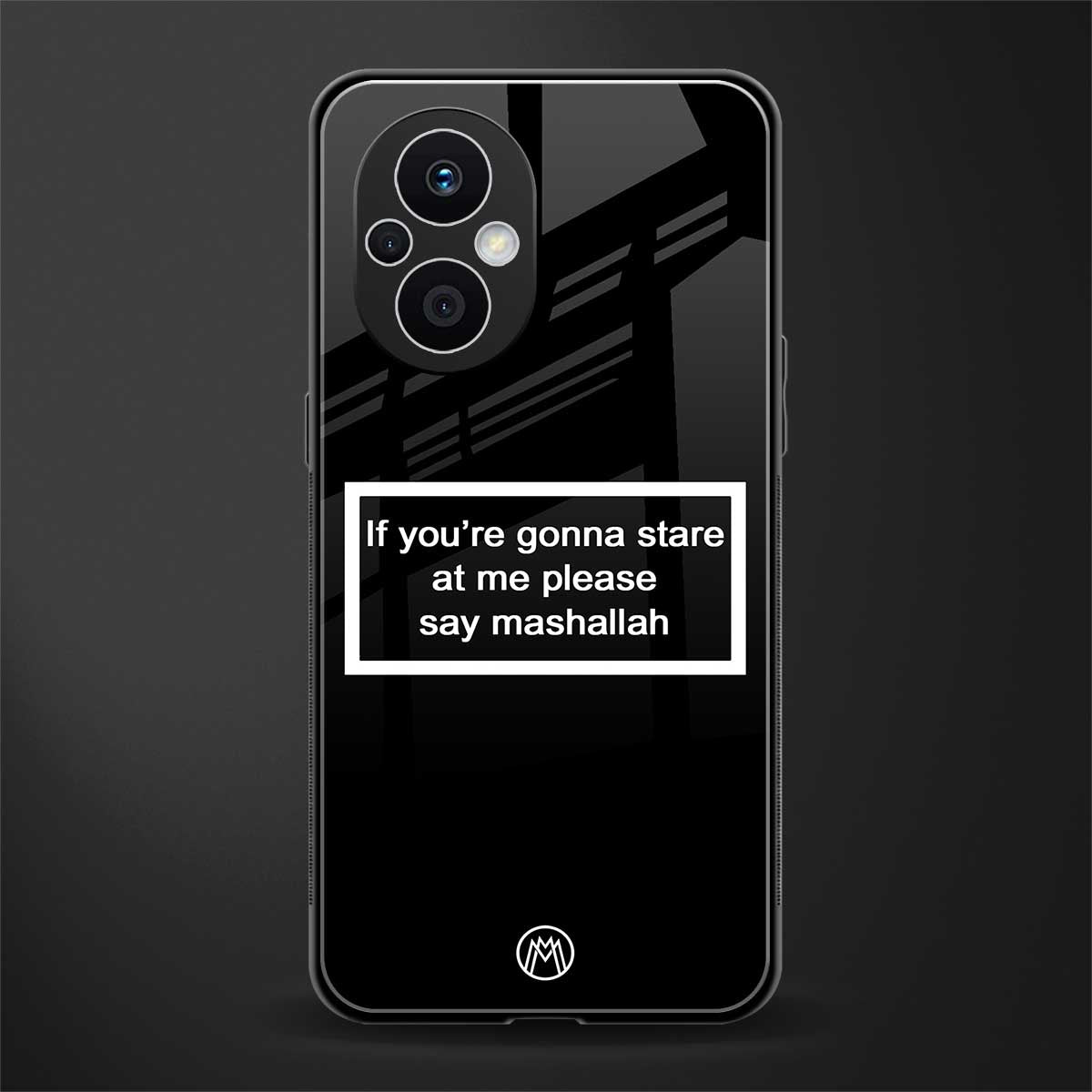 mashallah black edition back phone cover | glass case for oppo f21 pro 5g
