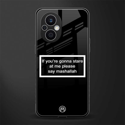 mashallah black edition back phone cover | glass case for oppo f21 pro 5g
