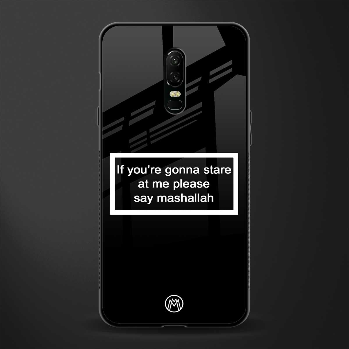 mashallah black edition glass case for oneplus 6 image