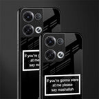 mashallah black edition back phone cover | glass case for oppo reno 8 pro