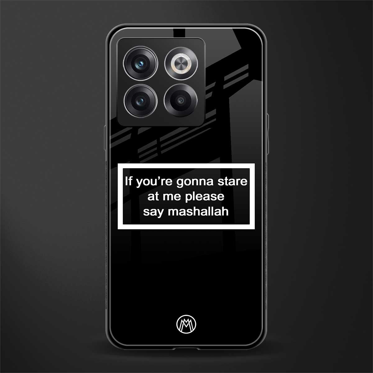 mashallah black edition back phone cover | glass case for oneplus 10t