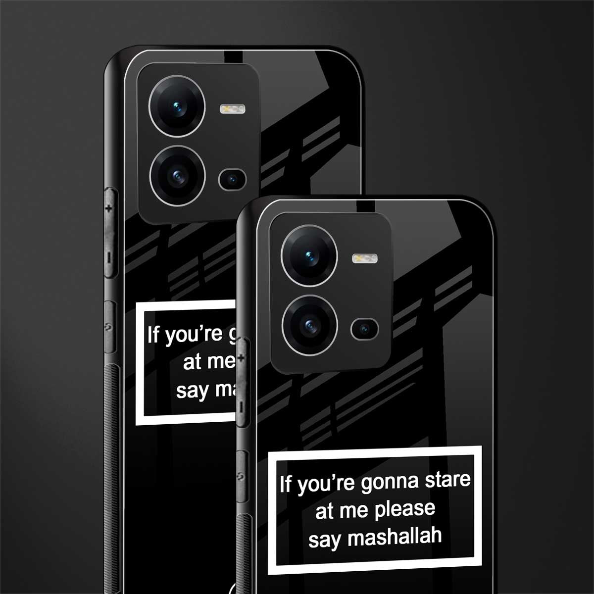 mashallah black edition back phone cover | glass case for vivo v25-5g