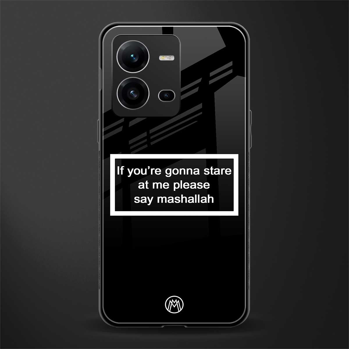 mashallah black edition back phone cover | glass case for vivo v25-5g
