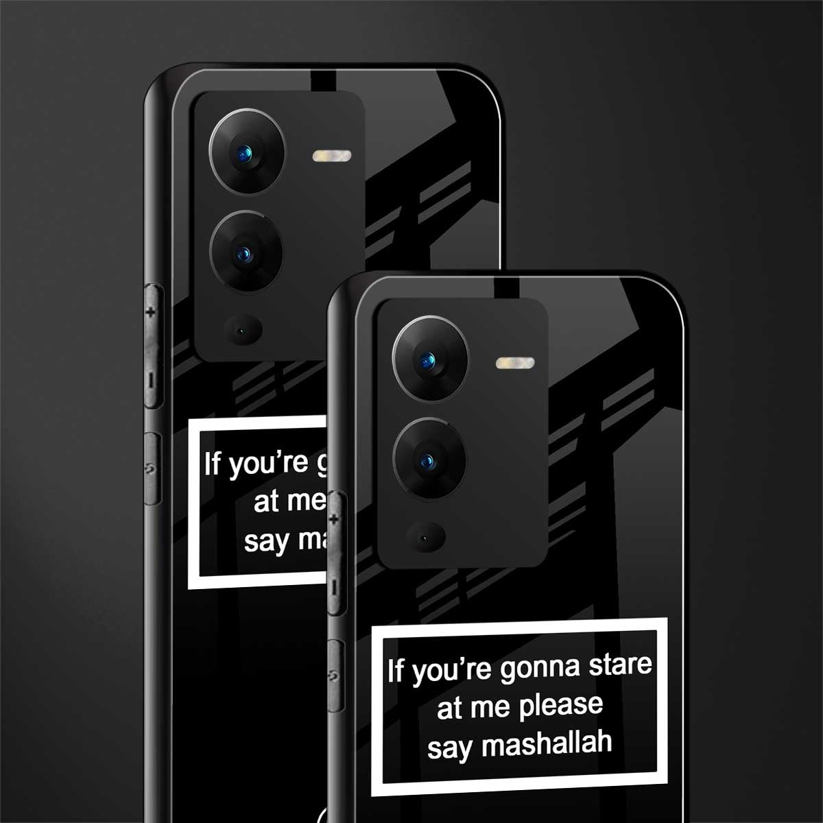 mashallah black edition back phone cover | glass case for vivo v25 pro 5g