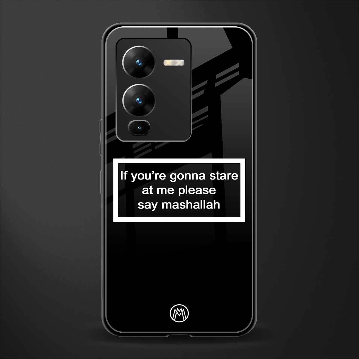 mashallah black edition back phone cover | glass case for vivo v25 pro 5g