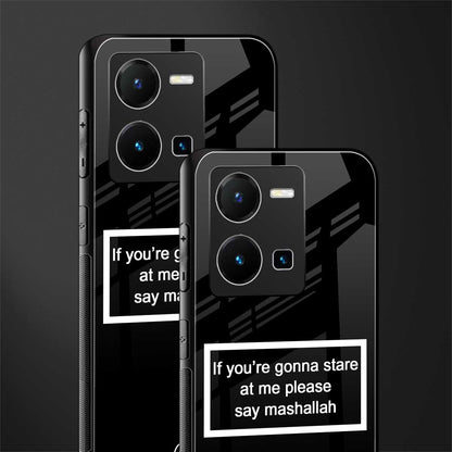 mashallah black edition back phone cover | glass case for vivo y35 4g