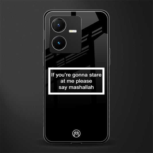 mashallah black edition back phone cover | glass case for vivo y22
