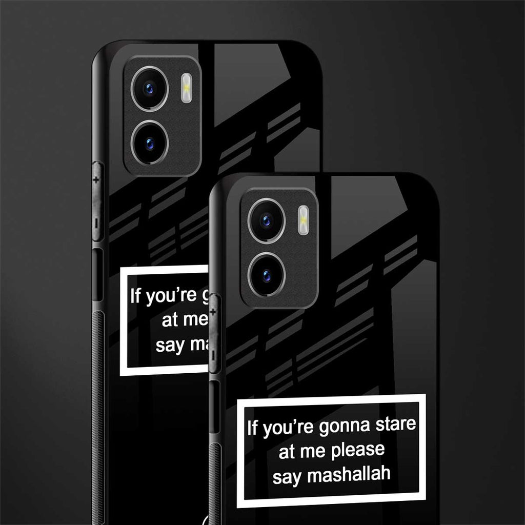 mashallah black edition back phone cover | glass case for vivo y72