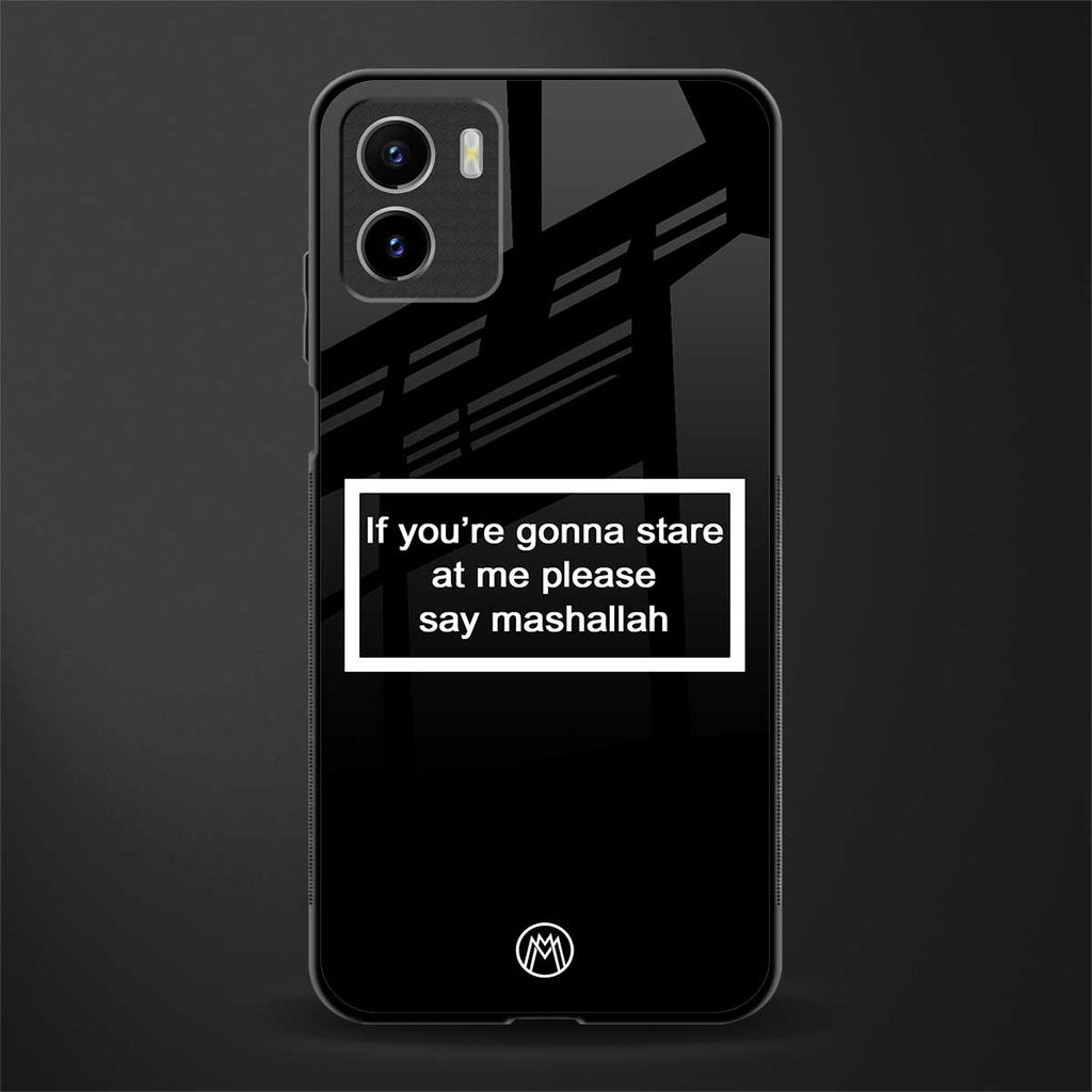 mashallah black edition back phone cover | glass case for vivo y72