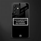 mashallah black edition back phone cover | glass case for samsung galaxy a14 5g