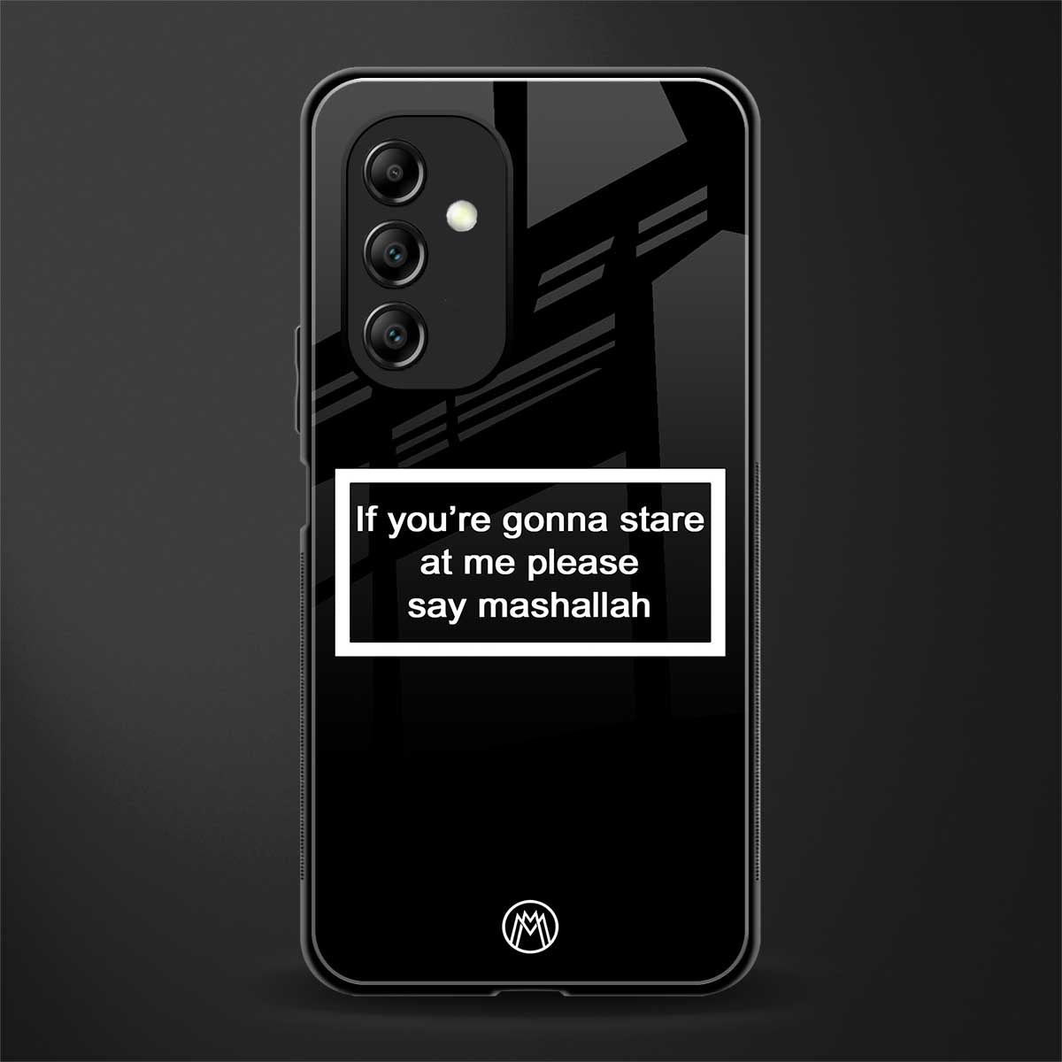 mashallah black edition back phone cover | glass case for samsung galaxy a14 5g