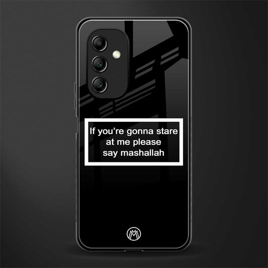 mashallah black edition back phone cover | glass case for samsung galaxy a14 5g