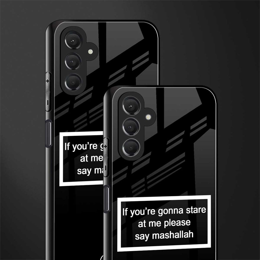 mashallah black edition back phone cover | glass case for samsun galaxy a24 4g