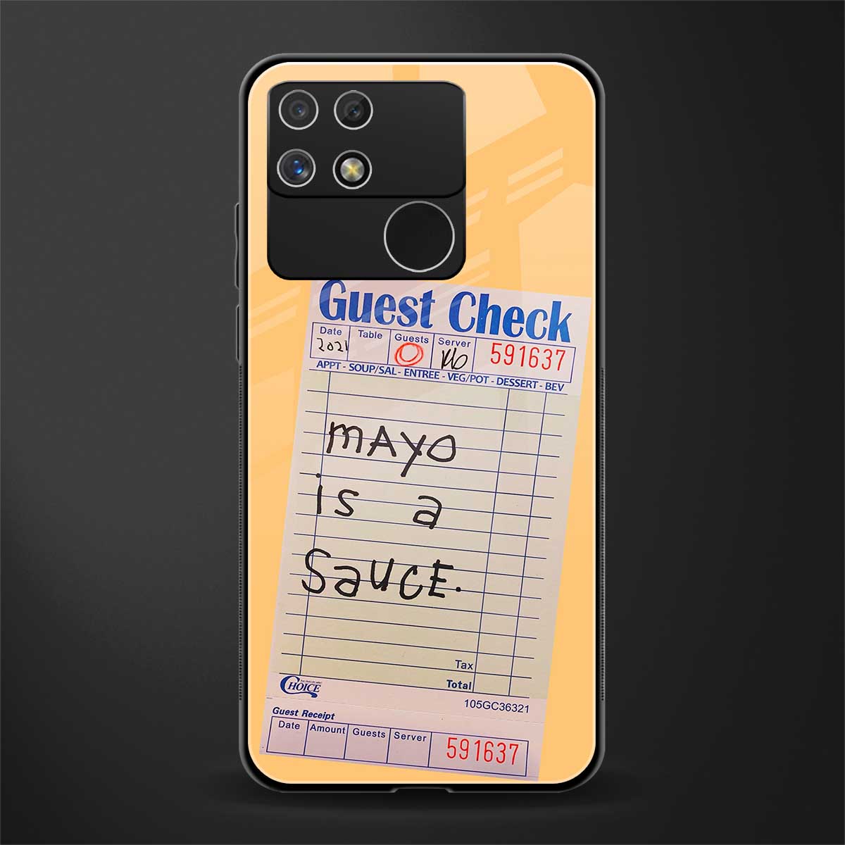 mayo is a sauce back phone cover | glass case for realme narzo 50a