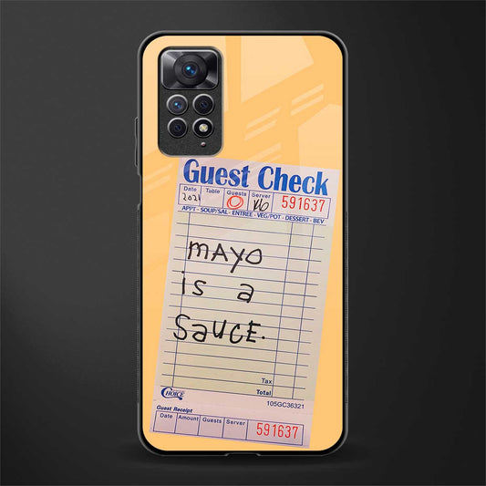 mayo is a sauce back phone cover | glass case for redmi note 11 pro plus 4g/5g