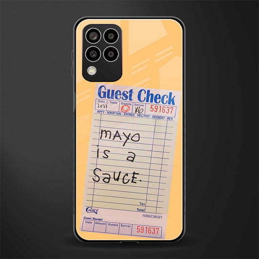 mayo is a sauce back phone cover | glass case for samsung galaxy m33 5g