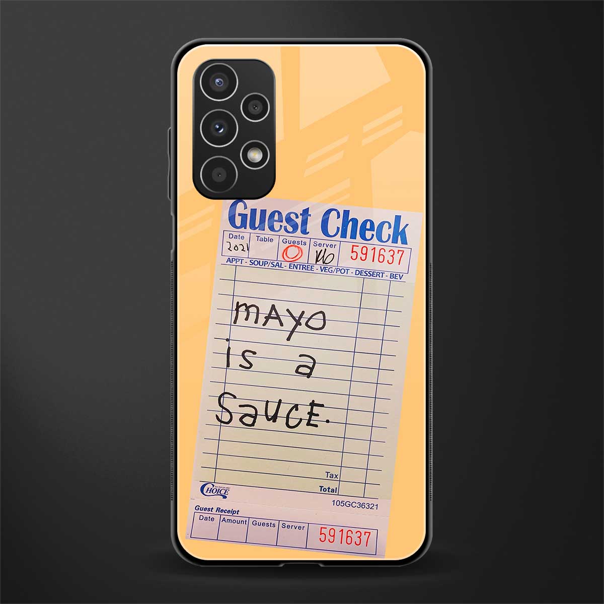 mayo is a sauce back phone cover | glass case for samsung galaxy a13 4g