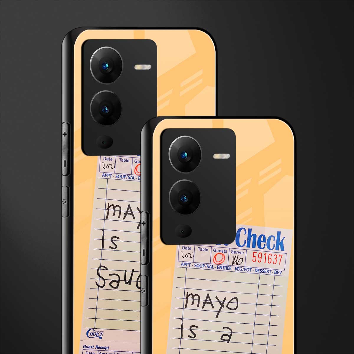 mayo is a sauce back phone cover | glass case for vivo v25 pro 5g