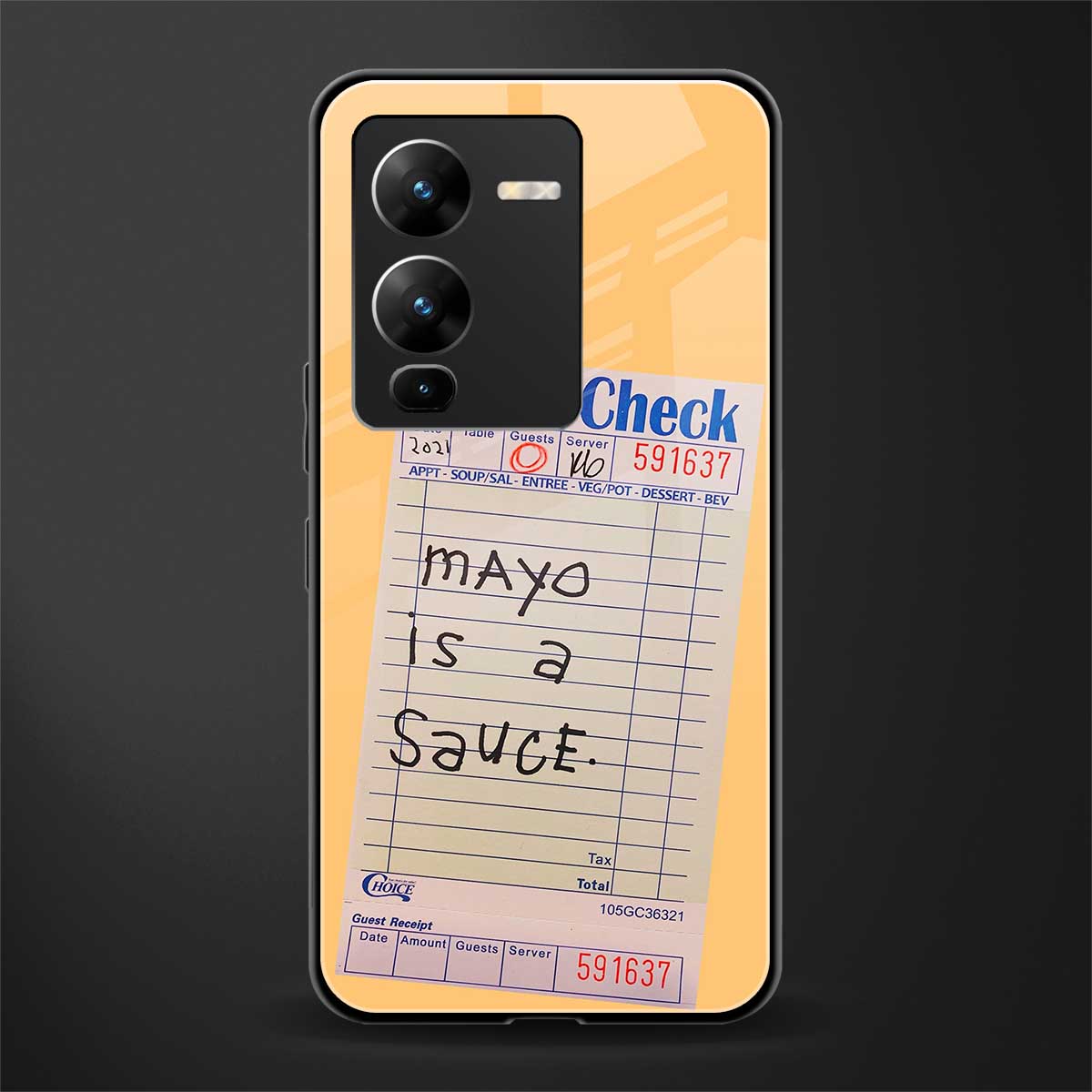 mayo is a sauce back phone cover | glass case for vivo v25 pro 5g
