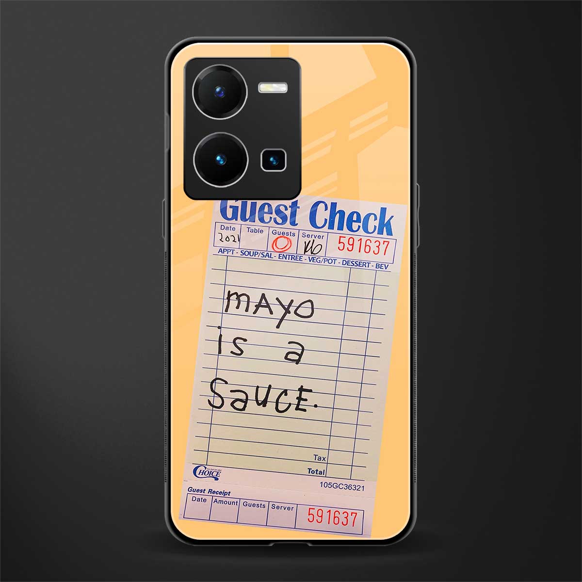 mayo is a sauce back phone cover | glass case for vivo y35 4g