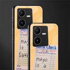 mayo is a sauce back phone cover | glass case for vivo y22