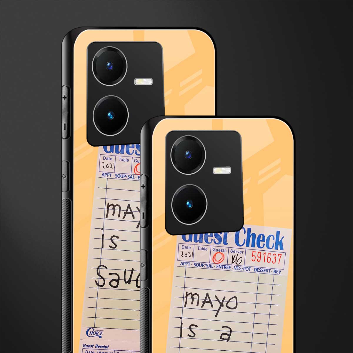 mayo is a sauce back phone cover | glass case for vivo y22
