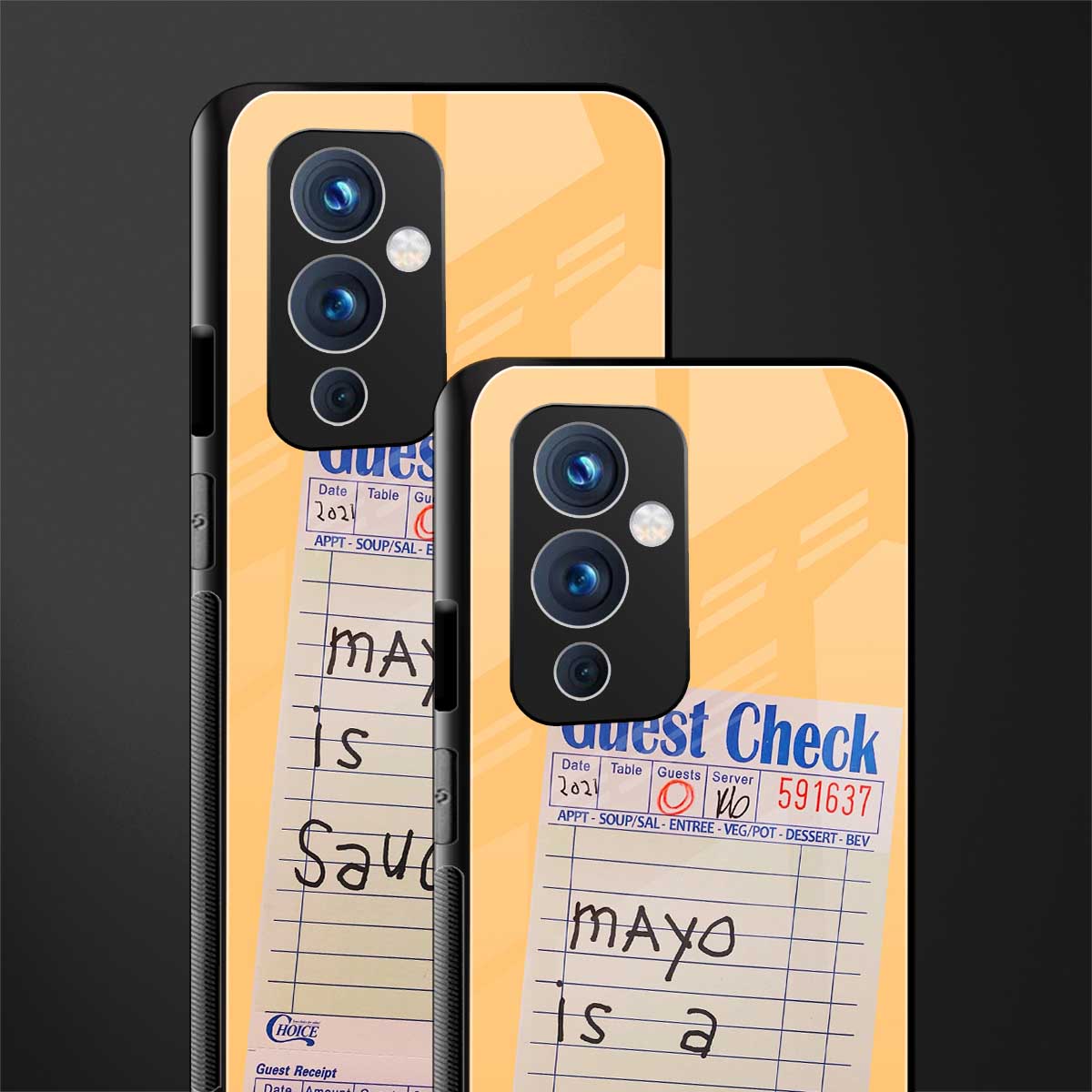 mayo is a sauce back phone cover | glass case for oneplus 9