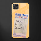 mayo is a sauce back phone cover | glass case for samsung galaxy f42