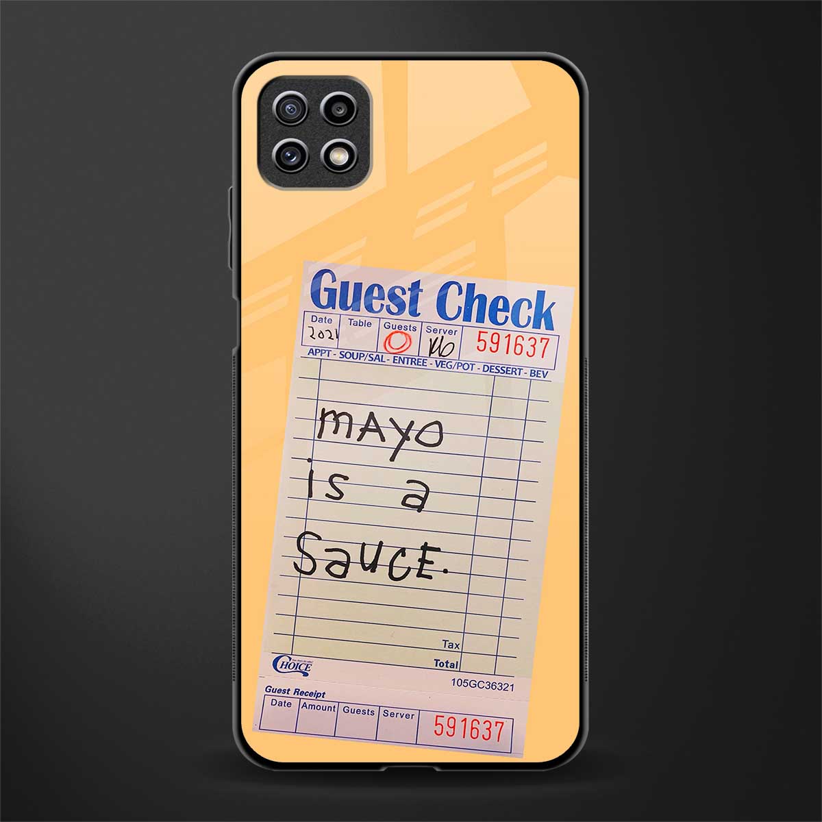 mayo is a sauce back phone cover | glass case for samsung galaxy f42