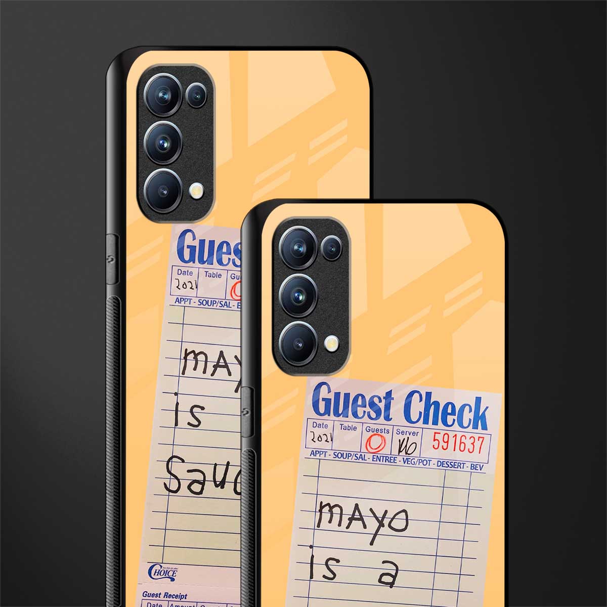 mayo is a sauce back phone cover | glass case for oppo reno 5