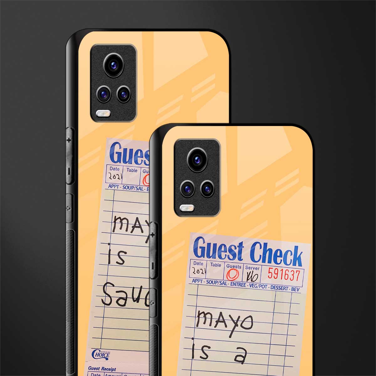 mayo is a sauce back phone cover | glass case for vivo v21e 4g