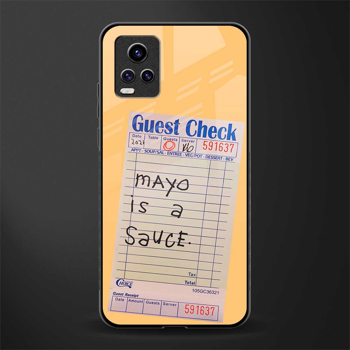 mayo is a sauce back phone cover | glass case for vivo v21e 4g