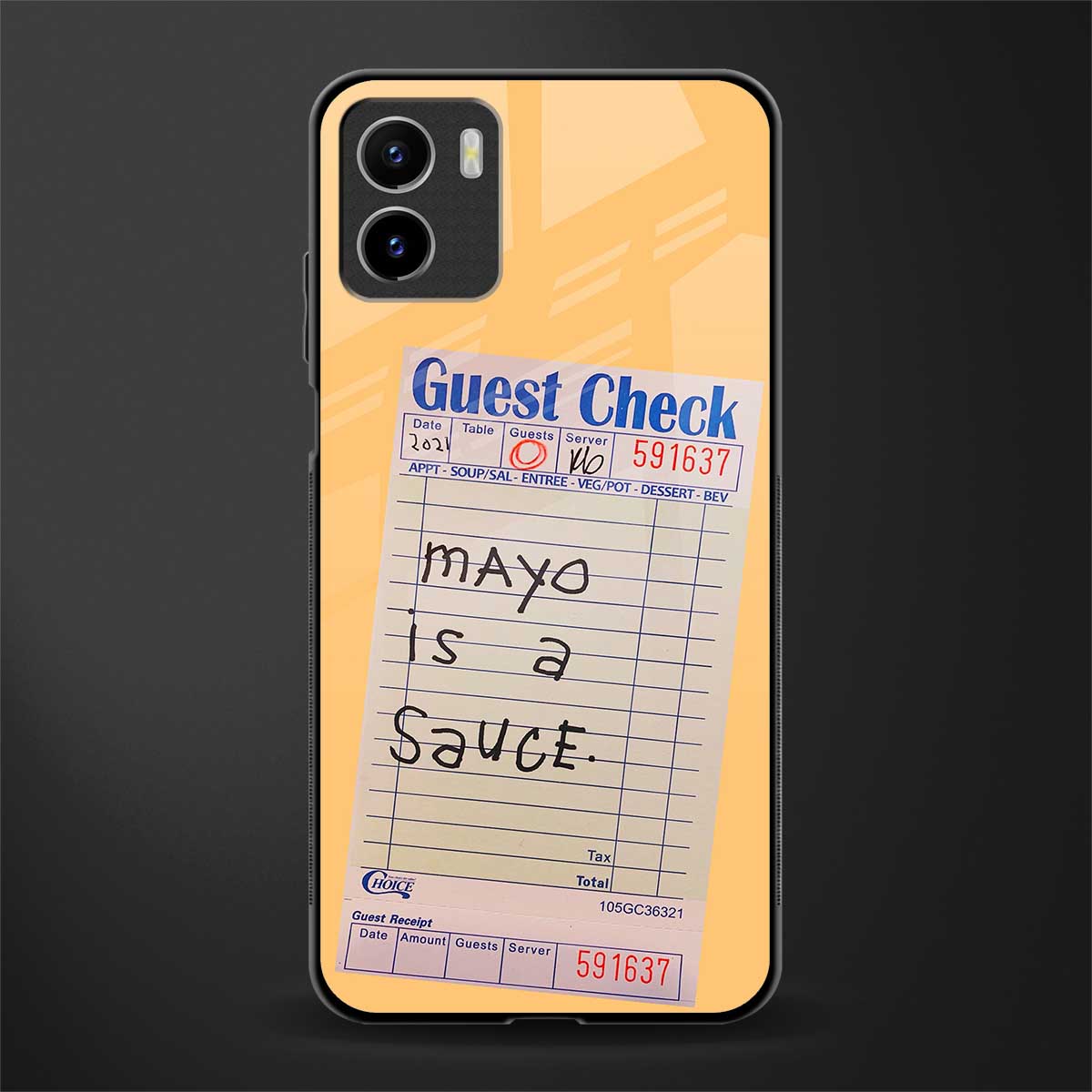 mayo is a sauce back phone cover | glass case for vivo y72