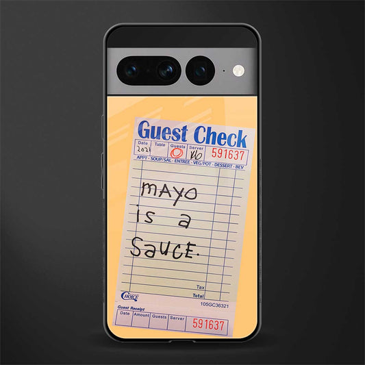 mayo is a sauce back phone cover | glass case for google pixel 7 pro