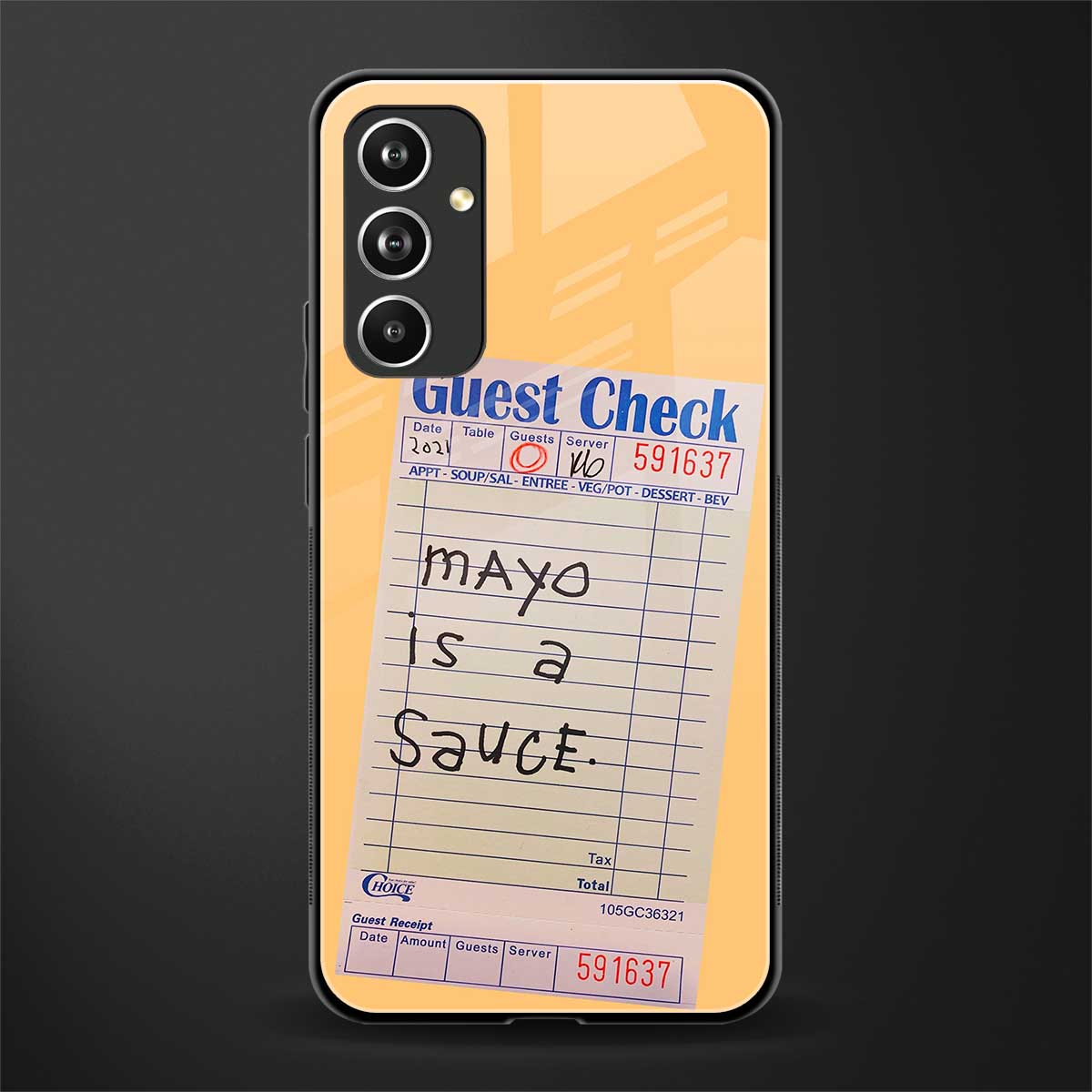 mayo is a sauce back phone cover | glass case for samsung galaxy a54 5g