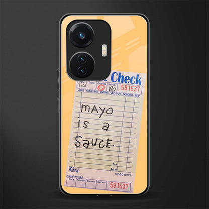 mayo is a sauce back phone cover | glass case for vivo t1 44w 4g