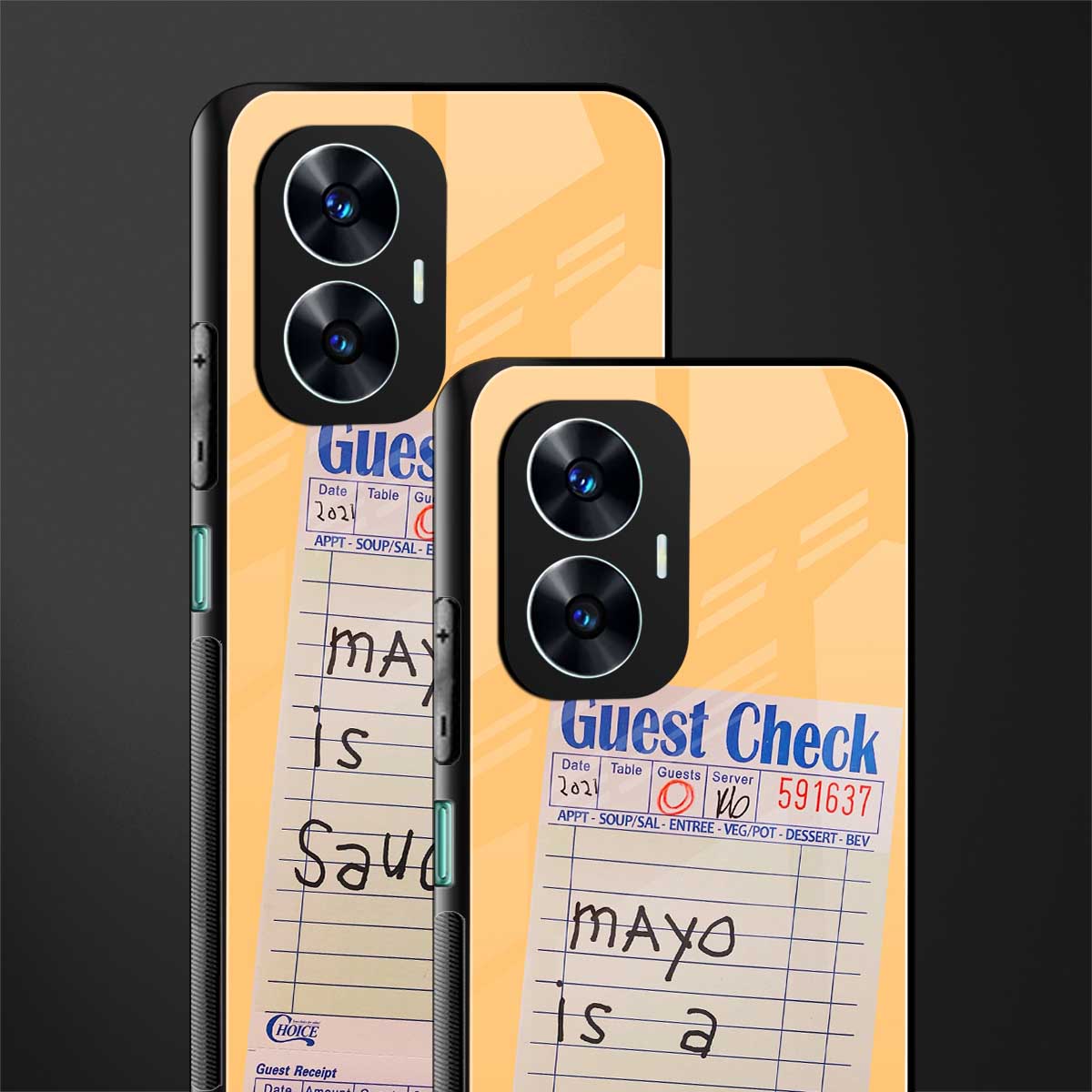 mayo is a sauce back phone cover | glass case for realme c55