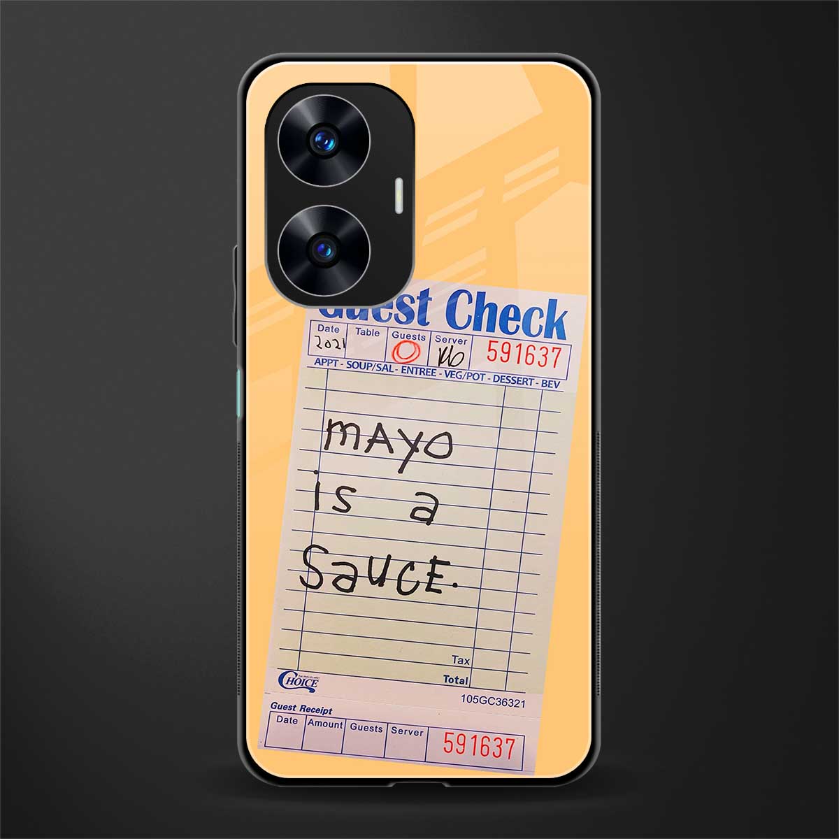 mayo is a sauce back phone cover | glass case for realme c55