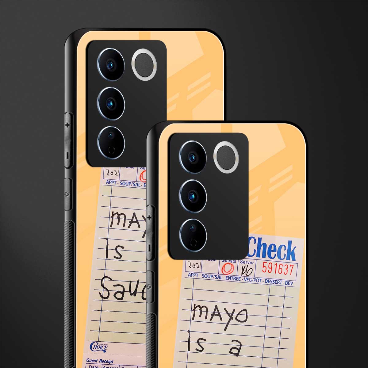 mayo is a sauce back phone cover | glass case for vivo v27 pro 5g