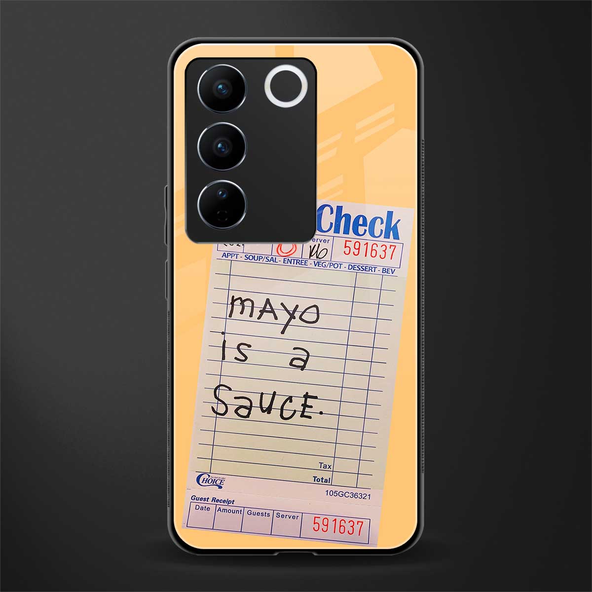 mayo is a sauce back phone cover | glass case for vivo v27 pro 5g