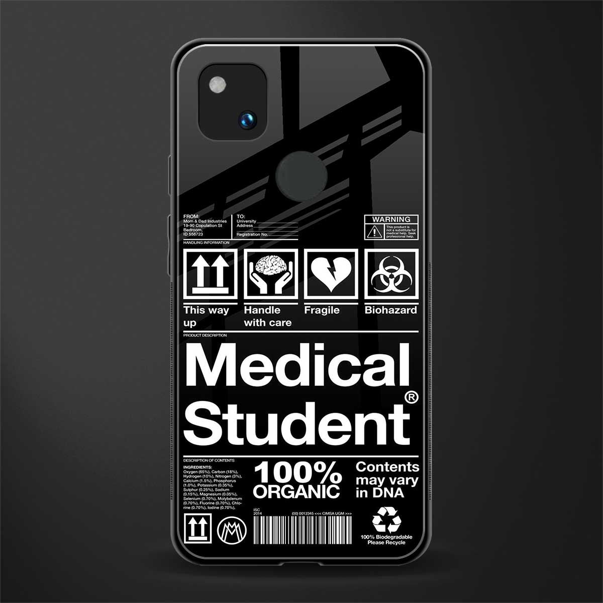 medical student back phone cover | glass case for google pixel 4a 4g