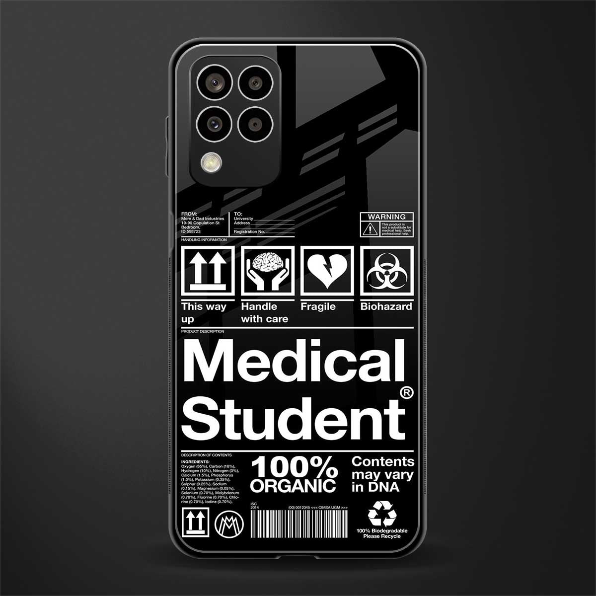 medical student back phone cover | glass case for samsung galaxy m33 5g