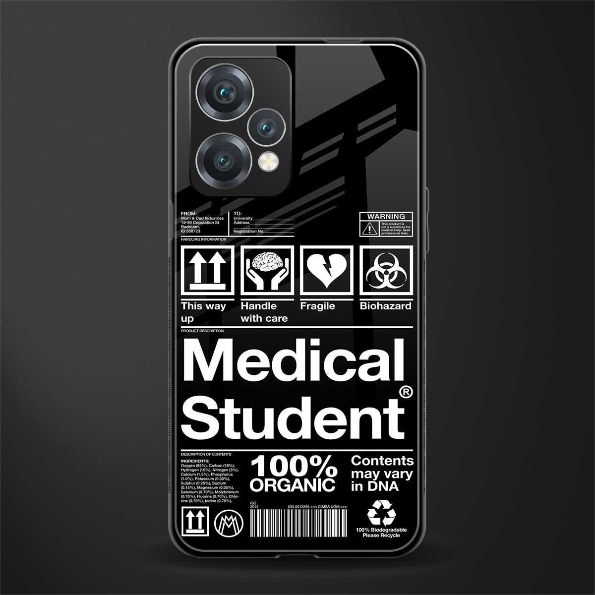 medical student back phone cover | glass case for oneplus nord ce 2 lite 5g