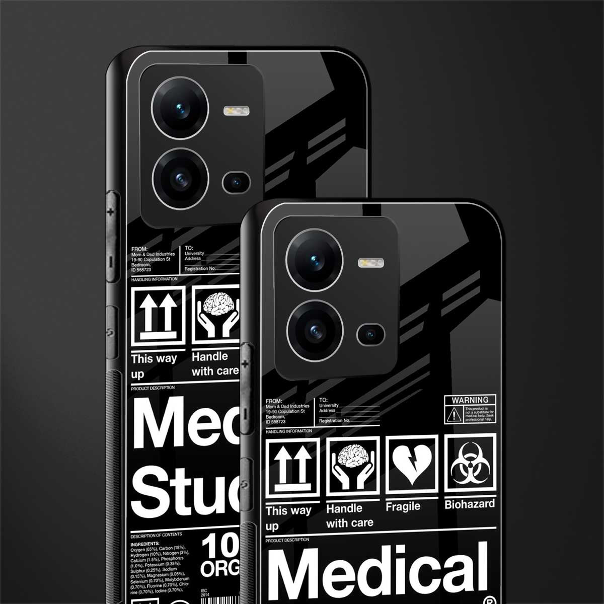 medical student back phone cover | glass case for vivo v25-5g