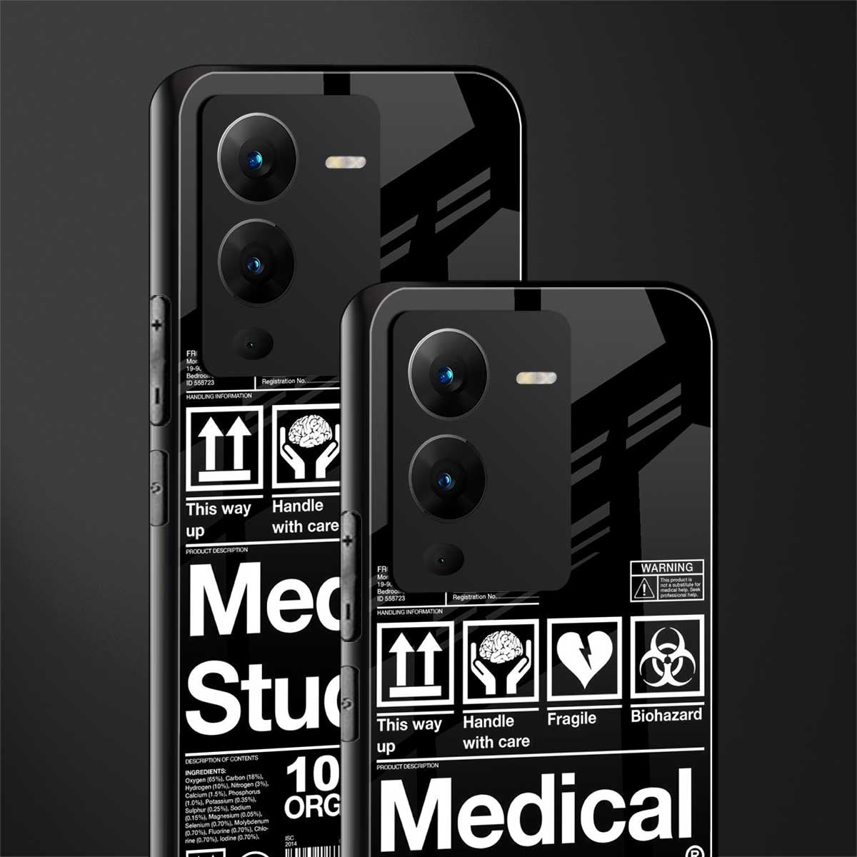 medical student back phone cover | glass case for vivo v25 pro 5g