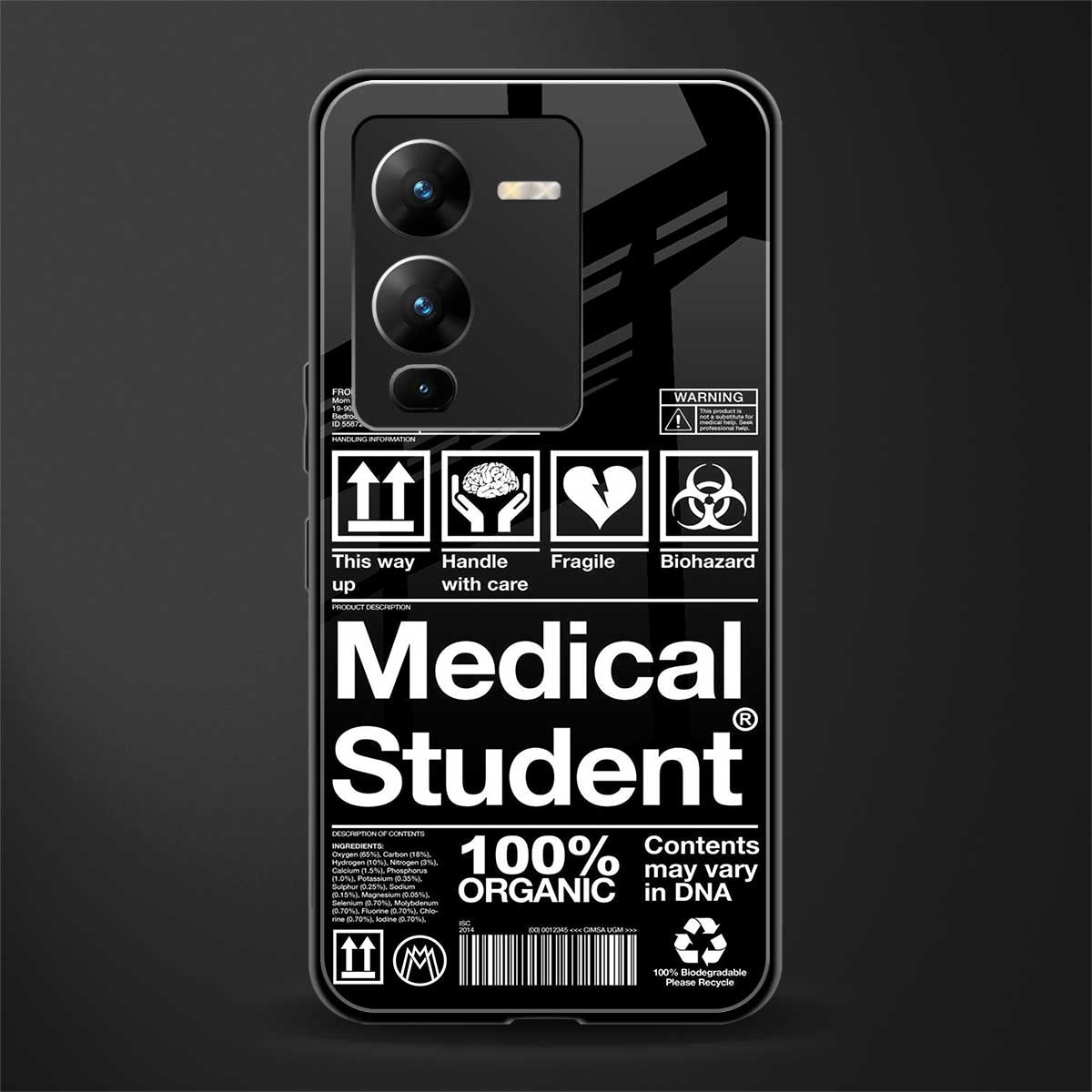 medical student back phone cover | glass case for vivo v25 pro 5g
