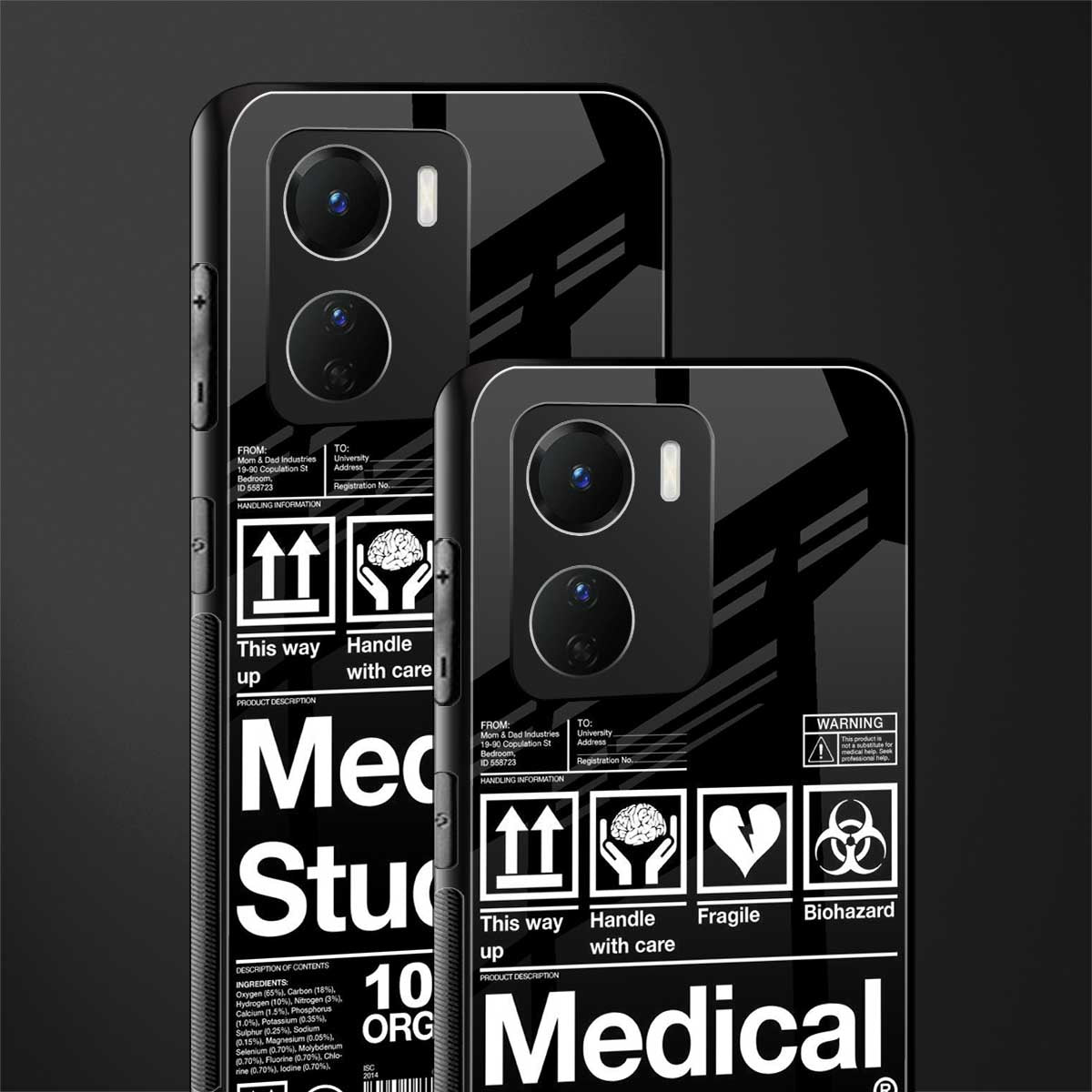 medical student back phone cover | glass case for vivo y16