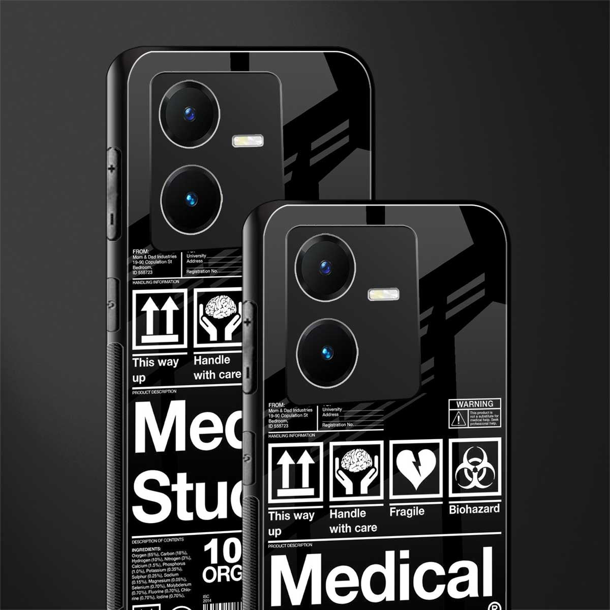 medical student back phone cover | glass case for vivo y22